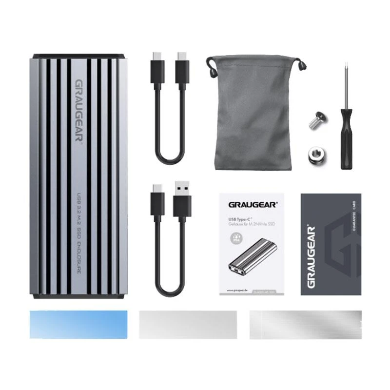 Kietasis diskas Nezatříděno Graugear prijungimo stotelė GRAUGEAR externes Gehäuse M.2NVMe SSD PCIe3.0 10Gbit mažmeninė prekyba