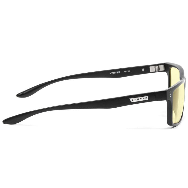 Gunnar Optiks Vertex kompiuteriniai akiniai, blokuojantys mėlyną šviesą - gintariniai stiklai, juodos spalvos