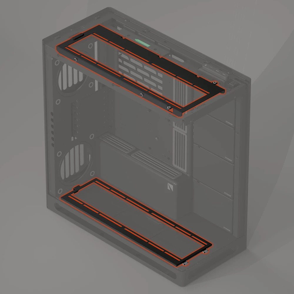 HAVN HS 420 Fan Brackets for 360 mm Radiators – juodos spalvos