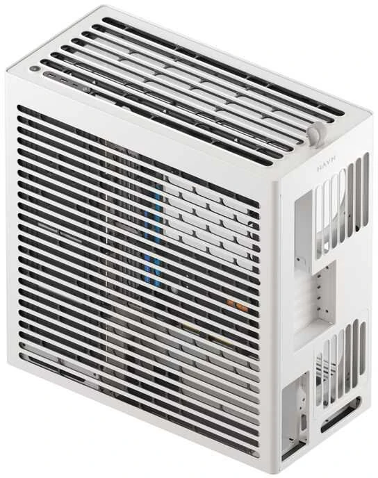 HAVN HS 420 VGPU PC-kompiuterio korpusas, Midi-Tower, E-ATX, Tempered Glass, PCIe 5.0 Riser Kabelis – baltos spalvos