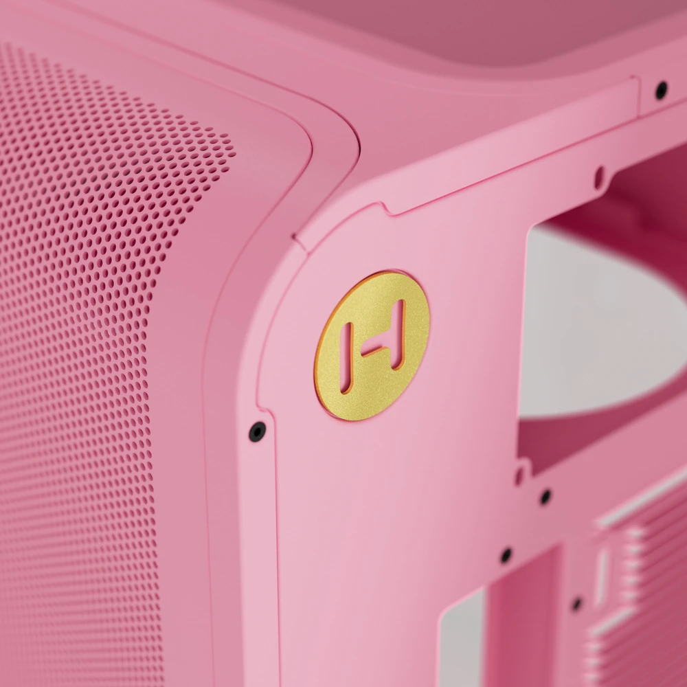 HYTE X50 MIDI bokštas – braškių pieno spalvos