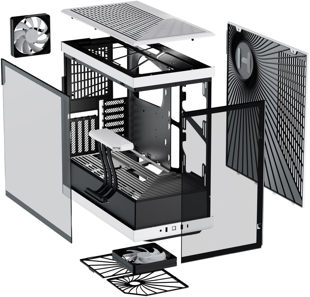 Hyte Y40 Midi Tower, Tempered Glass – juodos spalvos/baltos spalvos