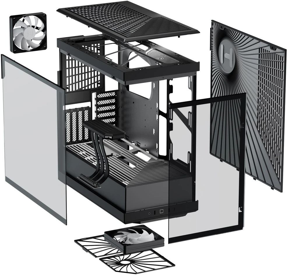 Sourcing Hyte Y40 Juodas ATX case with window, juodas