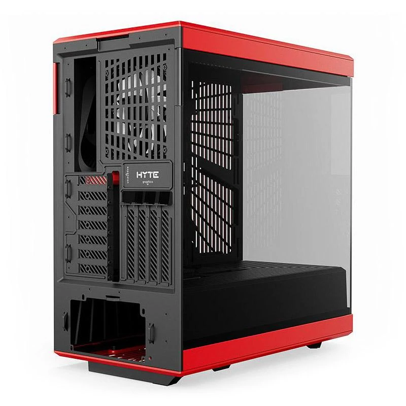 Hyte Y40 Midi Tower, Tempered Glass – juodos spalvos /raudonos spalvos