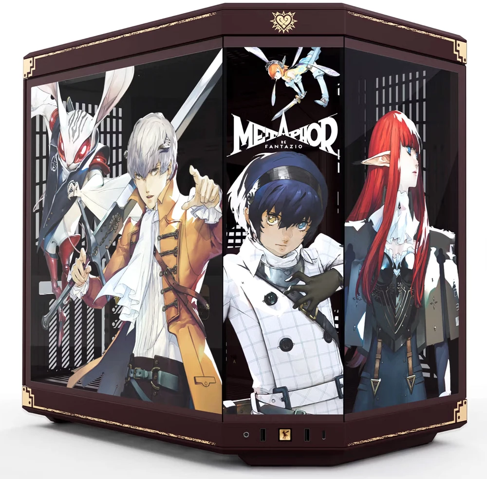 HYTE Y70 Metaphor: ReFantazio kompiuterio korpusas, vidutinio bokšto tipo, E-ATX, grūdintas stiklas – Bordo Raudona