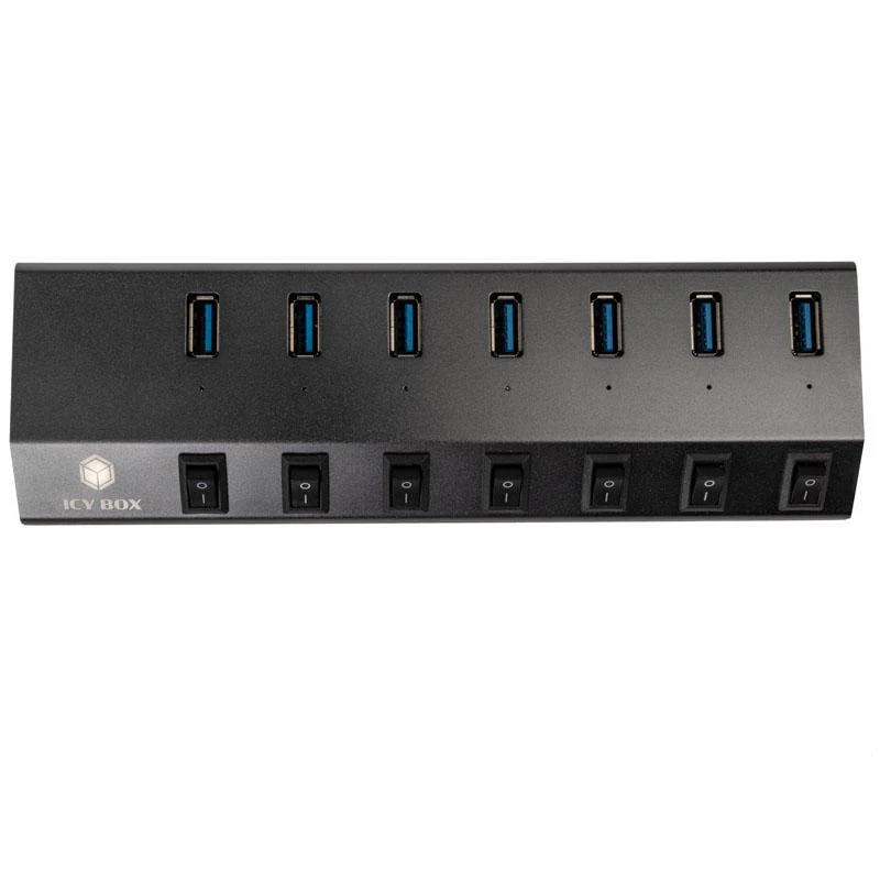 Icy Box RaidSonic ICYBOX IB-HUB1701-C3 7 prievadų šakotuvas su USB 3.0 Type-C ir Type-A sąsaja bei BC 1.2 palaikymu