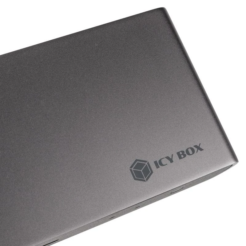 „RaidSonic ICY BOX IB-DK8801-TB4“ „Thunderbolt 4 Type-C“ prijungimo stotelė su 2 „Thunderbolt 4“ ir 4 USB3.2 Gen 2 Type-A SD kortelėmis
