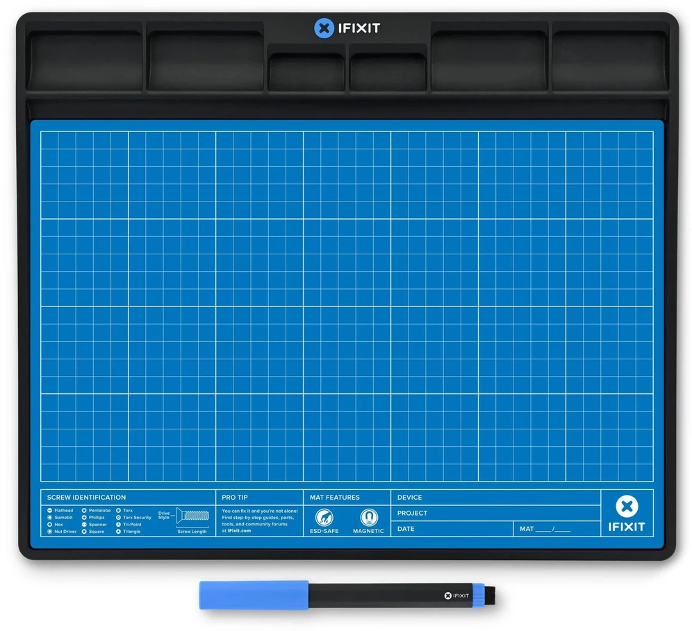 IFixit FixMat magnetic project mat, ESD-safe - mėlynas