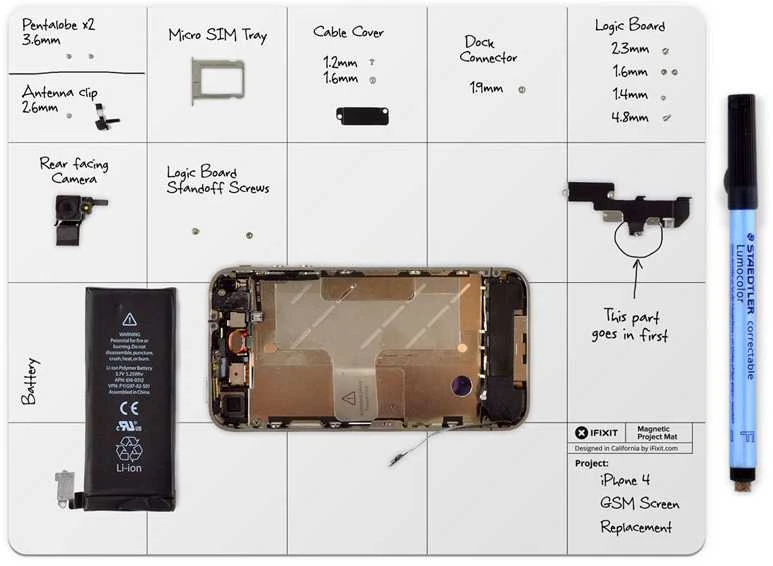 „iFixit Mako“ 64 bitų sukimo rinkinys + „Pro“ magnetinis projekto kilimėlis