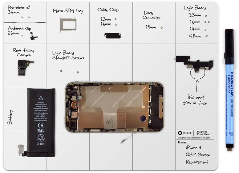 „iFixit Mako“ 64 bitų sukimo rinkinys + „Pro“ magnetinis projekto kilimėlis