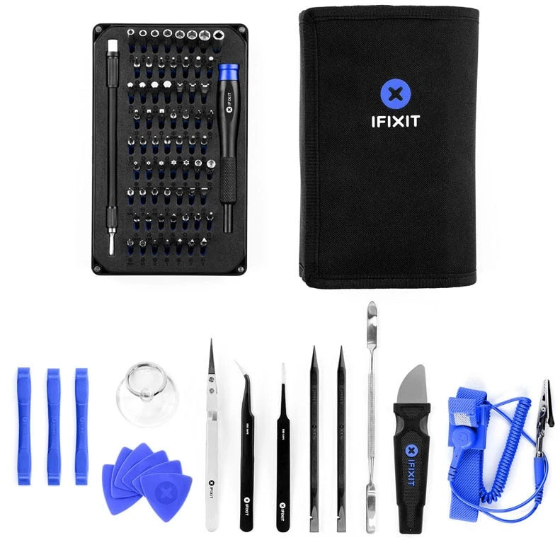 iFixit Pro Tech Toolkit + iFixit FixMat Magnetic Project Mat, ESD-Protected - Mėlyna
