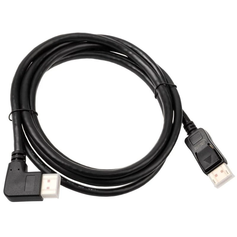 DisplayPort laidas su kampuota jungtimi