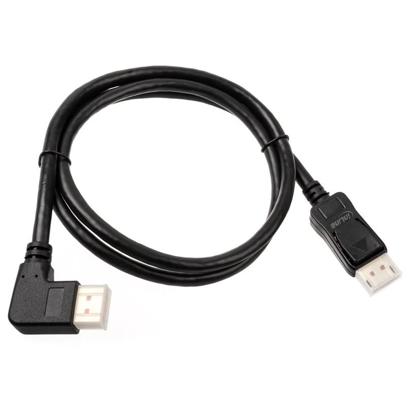 DisplayPort laidas su kampuota jungtimi