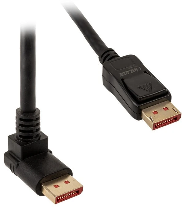 „InLine 8K“ (UHD-2) „DisplayPort“ kabelis, į viršų nukreiptas, juodas – 1 m