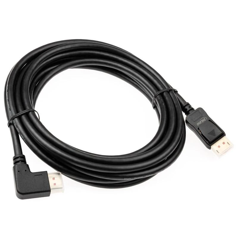 DisplayPort laidas su kampuota jungtimi