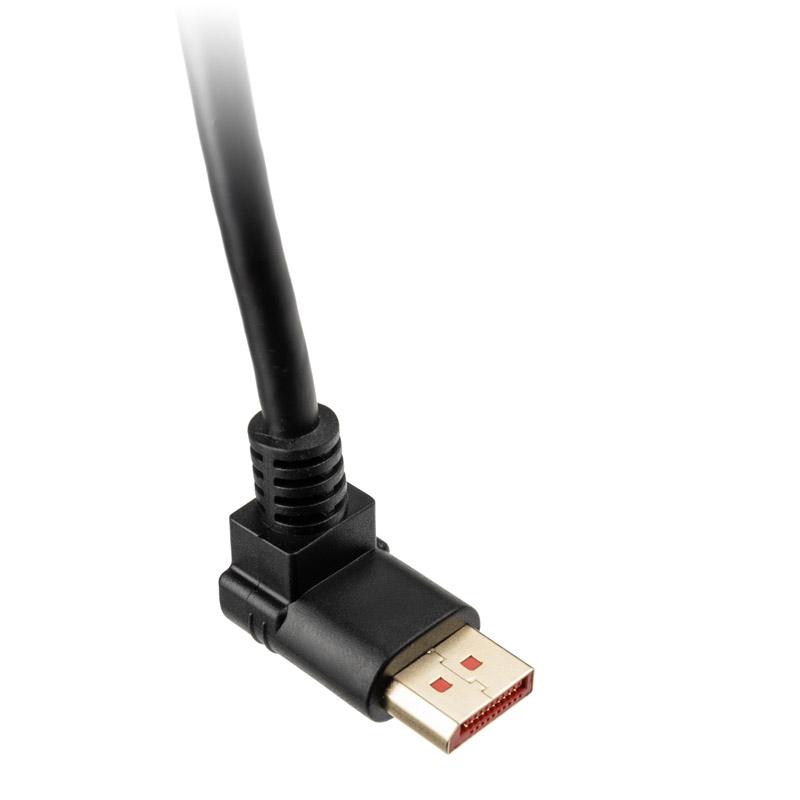 InLine 8K (UHD-2) „DisplayPort“ laidas, nulenktas žemyn, juodas – 5 m