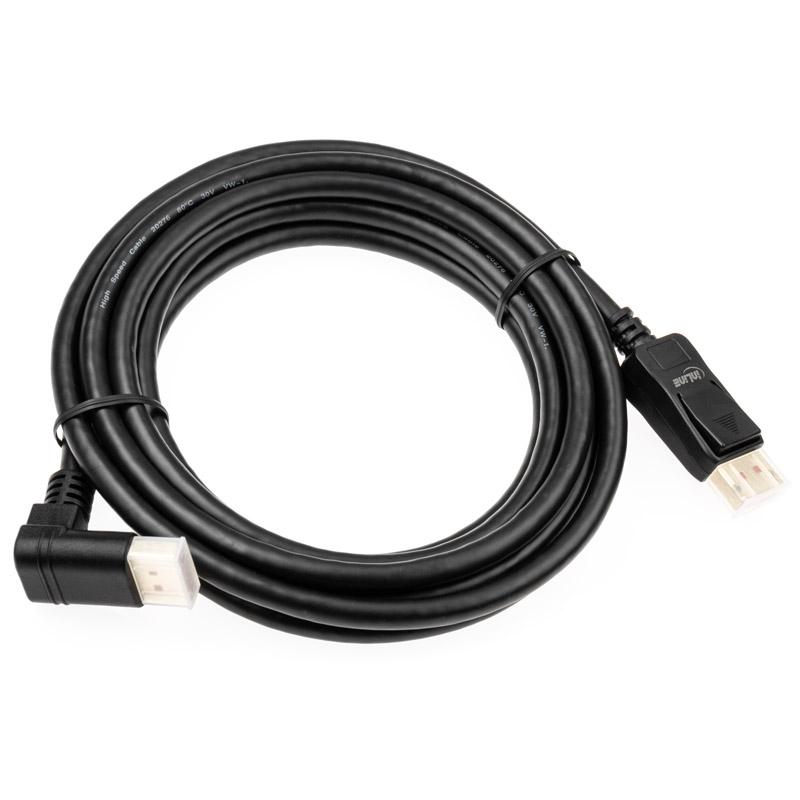 InLine 8K (UHD-2) DisplayPort Kabelis, nach unten gewinkelt, juodas – 3m