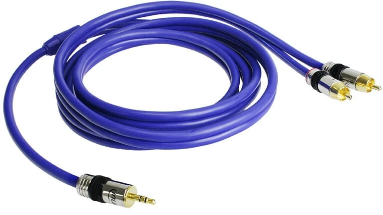 Inline Įmontuotas Cinch/Jack kabelis, 2x Cinch į 3,5 mm lizdą – 2 m