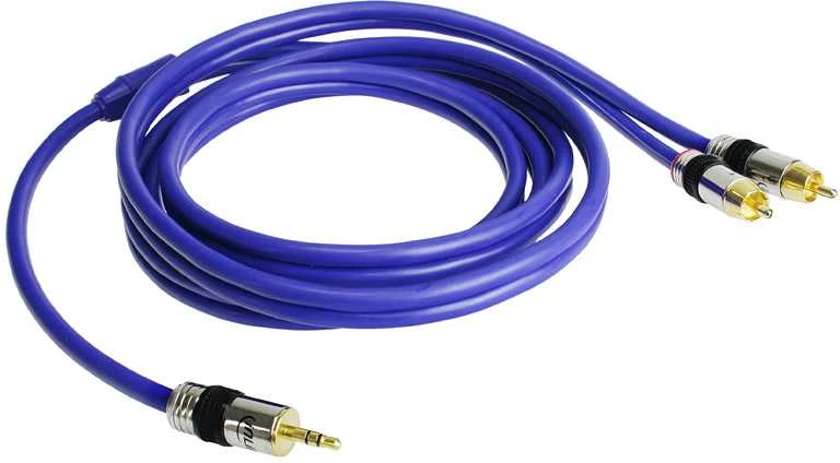 Inline Įmontuotas Cinch/Jack kabelis, 2x Cinch į 3,5 mm lizdą – 2 m