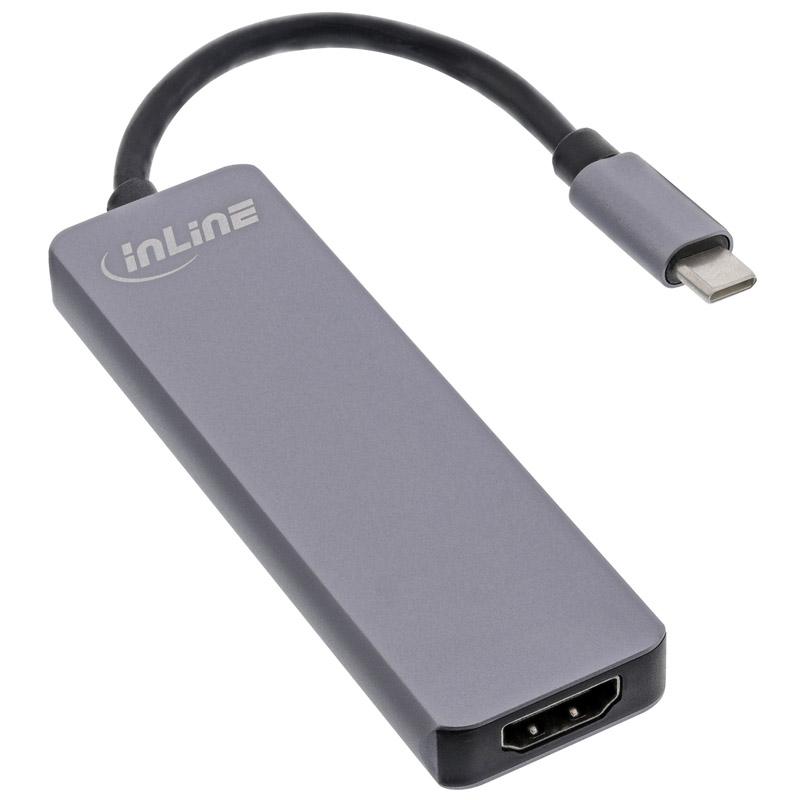 InLine daugiafunkcis šakotuvas USB 3.2, 2x USB-A, HDMI, kortelių skaitytuvas