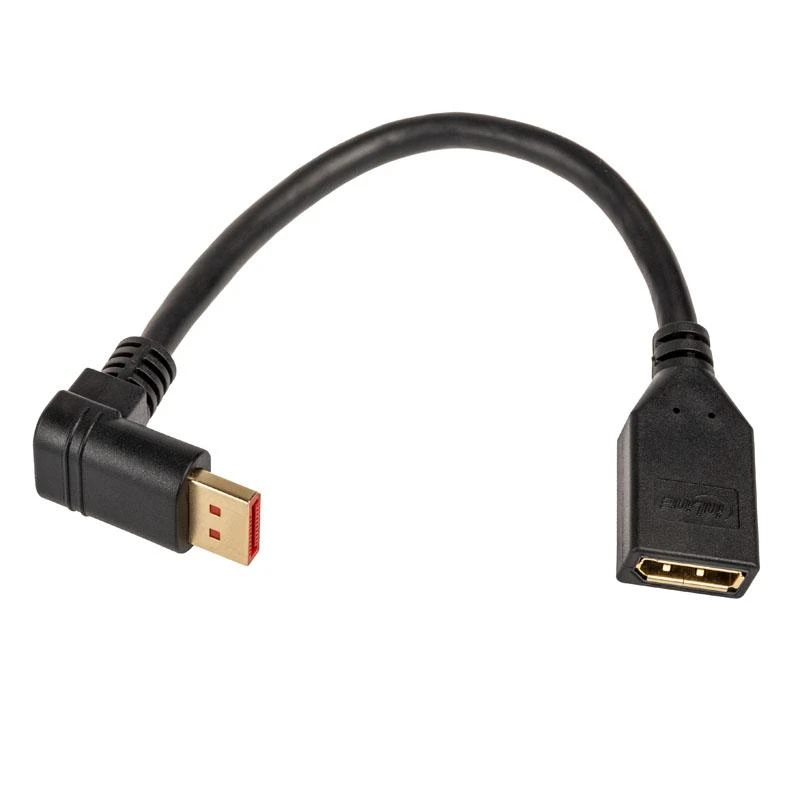 DisplayPort ilginimo laidas su kampine jungtimi