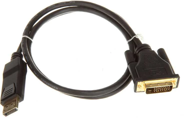 InLine 17111 DisplayPort į DVI keitiklio kabelis DisplayPort kištukas į DVI-D Dual Link paauksuotas juodas 1m