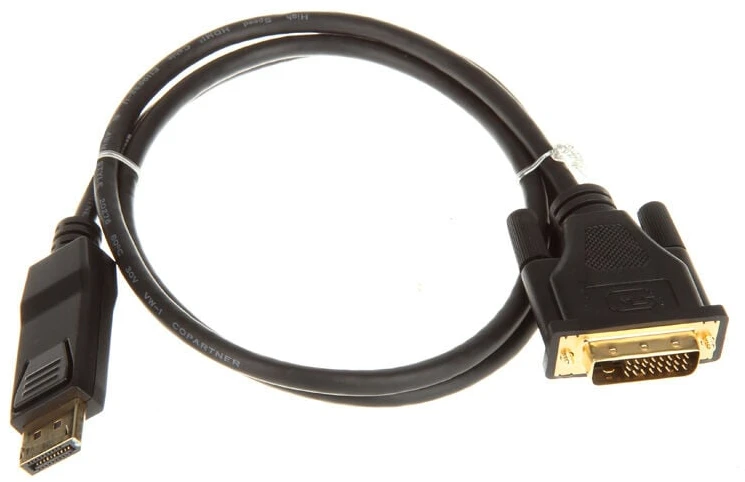 InLine 17111 DisplayPort į DVI keitiklio kabelis DisplayPort kištukas į DVI-D Dual Link paauksuotas juodas 1m