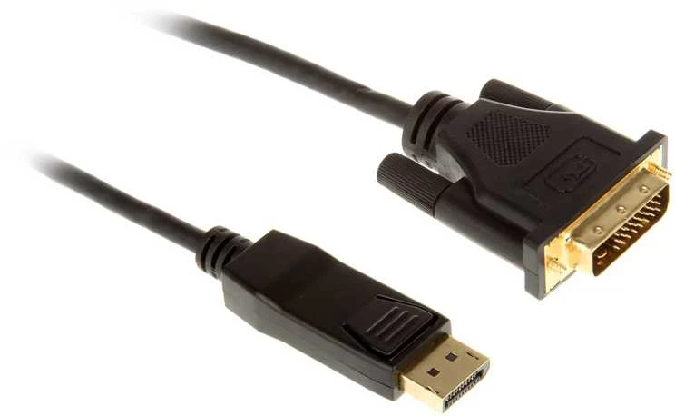 InLine 17111 DisplayPort į DVI keitiklio kabelis DisplayPort kištukas į DVI-D Dual Link paauksuotas juodas 1m