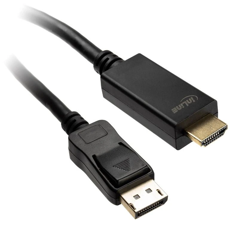 InLine DisplayPort į HDMI konverterio laidas, 4K/60Hz, juodas - 5m
