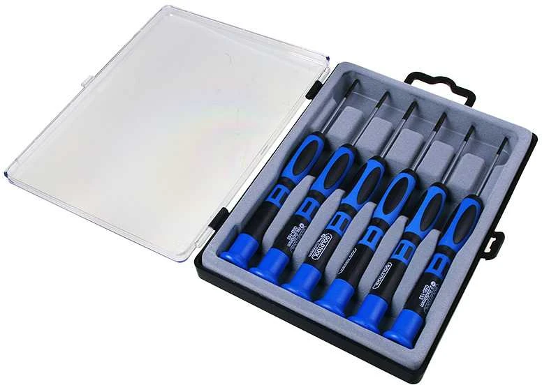 Elektroninių tiksliųjų atsuktuvų rinkinys „Inline“, 6 dalys