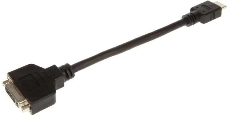 InLine HDMI į DVI lizdo adapterio kabelis didelės spartos, juodas - 0,2 m