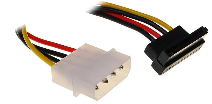 „InLine SATA“ maitinimo adapterio kabelis į 4 kontaktų „Molex“, pakreiptas į viršų