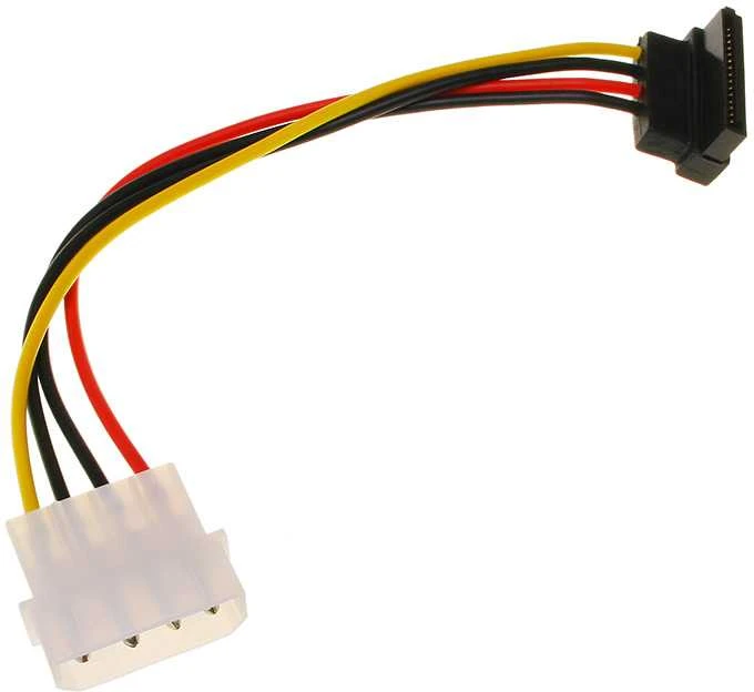 „InLine SATA“ maitinimo adapterio kabelis į 4 kontaktų „Molex“, pakreiptas į viršų