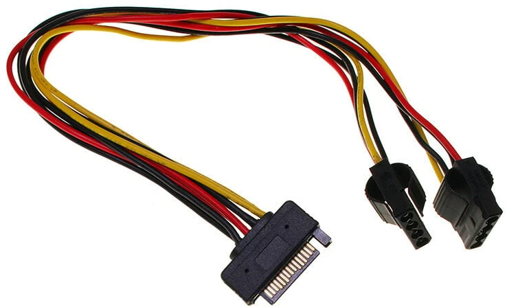 Inline Įmontuotas SATA „Strom-Y“ kabelis į 2 x 4 polių „Molex“ – 30 cm