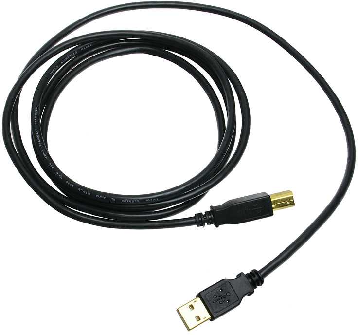 InLine USB 2.0 Cable, A to B, auksinis-plated, juodas - 2m