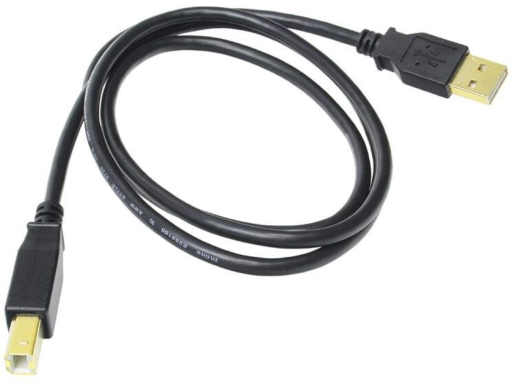InLine USB 2.0 Cable, A to B, auksinis-plated, juodas – 1m