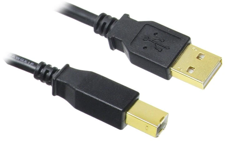 InLine USB 2.0 Cable, A to B, auksinis-plated, juodas – 10m