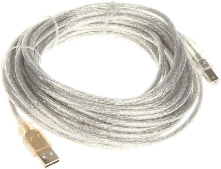 InLine USB 2.0 laidas, nuo A iki B, skaidrus - 10m