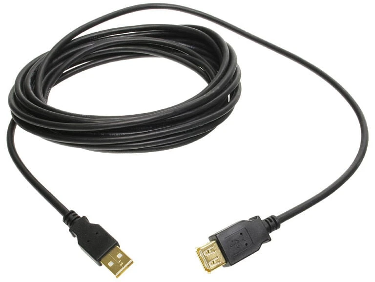 InLine 34605S USB2.0 USB 2.0 tipo A vyriškas USB 2.0 tipo A moteriškas 5 m juodas