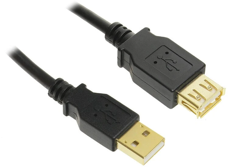 InLine 34605S USB2.0 USB 2.0 tipo A vyriškas USB 2.0 tipo A moteriškas 5 m juodas