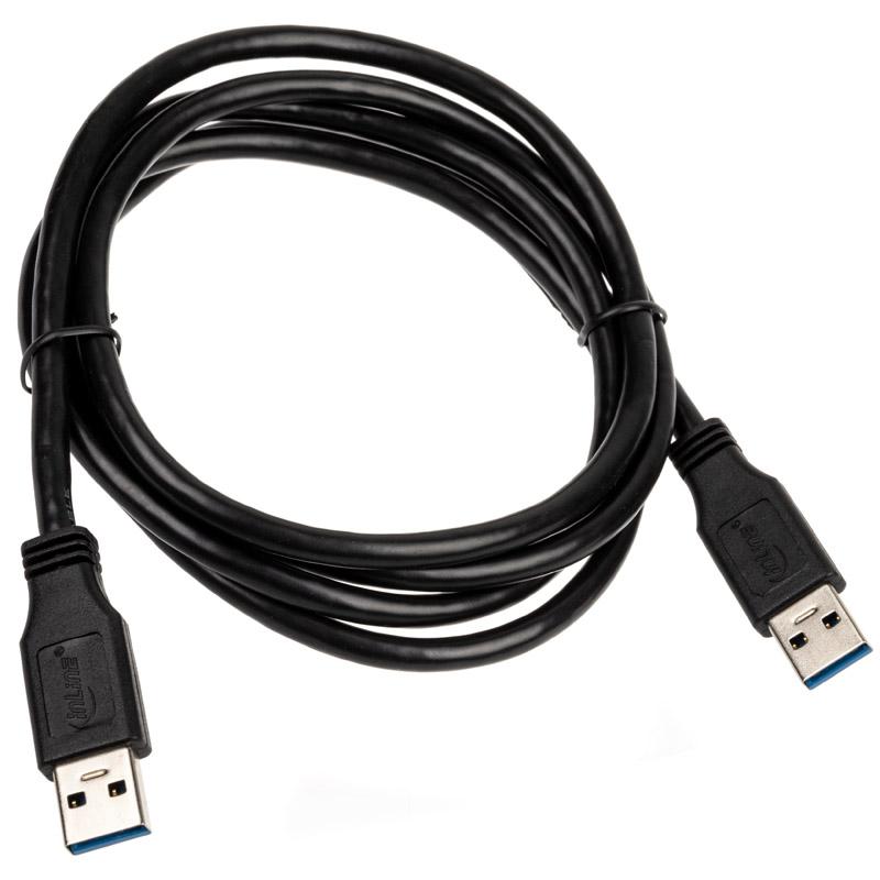 InLine USB 3.0 kabelis, nuo A iki A, juodas - 1,5 m