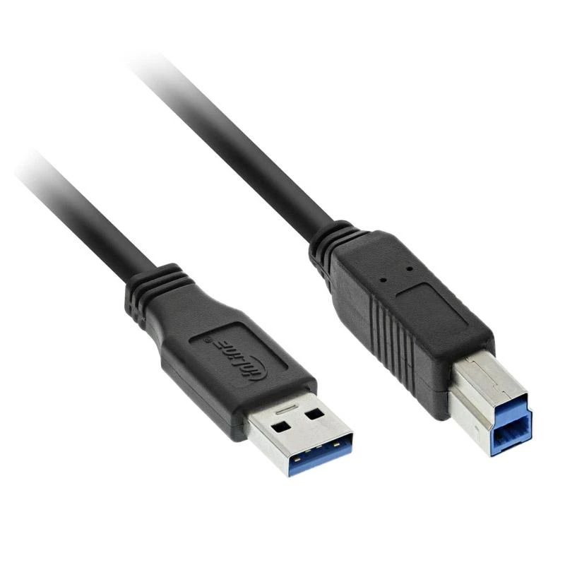 Inline 35350 USB kabelis USB 3.0 kištukas A / B kištukas 5m juodas