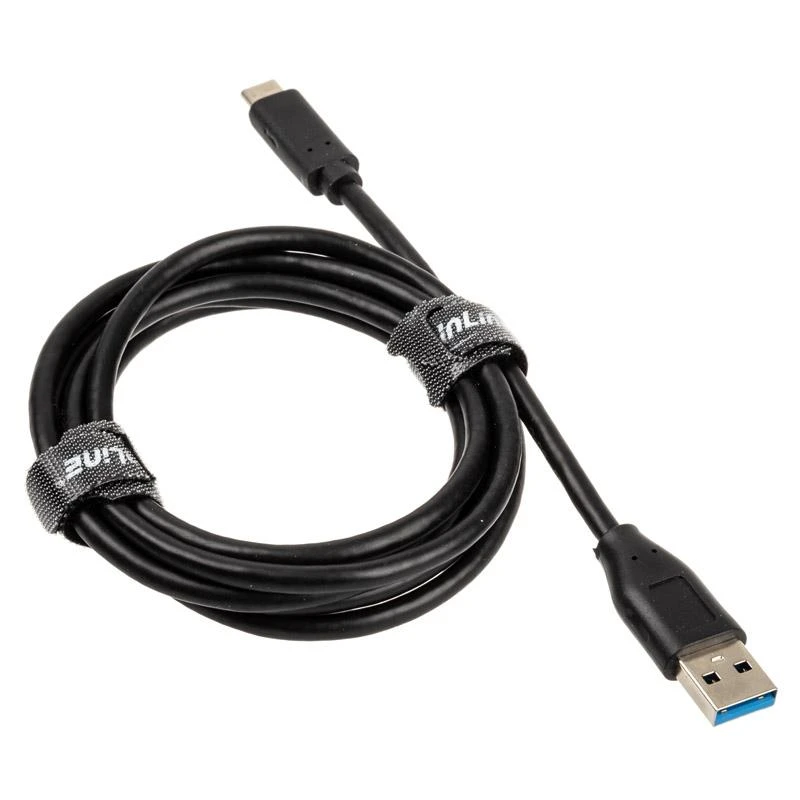Inline USB 3.2 Gen.2 kabelis, C tipo į A tipo kištuką/kištuką, juodas – 1,5 m