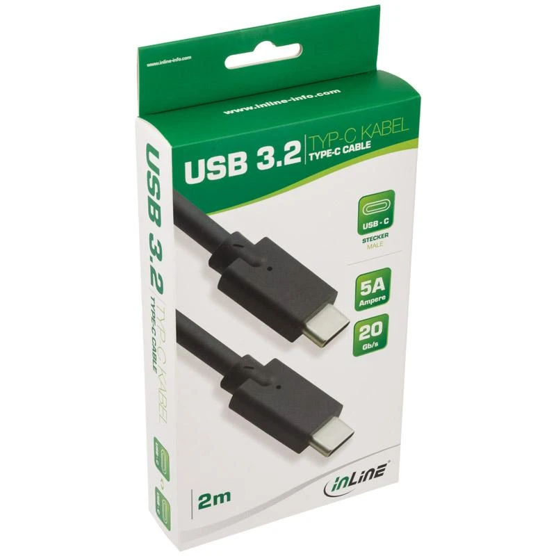 InLine USB 3.2 Gen.2 laidas, USB Type-C kištukas/vyriškas, juodas - 2m