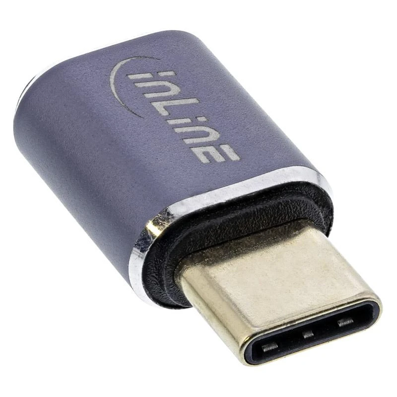 InLine USB ® USB4 adapteris, C tipo USB kištukas/moteris, aliuminis, pilkas
