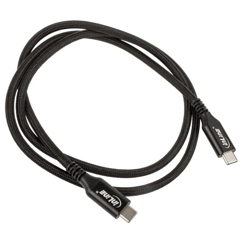 InLine USB4 kabelis, USB Type-C kištukas/vyras, juodas - 1m