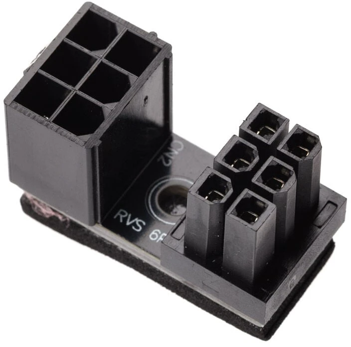 Inline Internal Grafikos plokštė Power Adapteris, ATX 6-pin Plug / Socket (rotated)