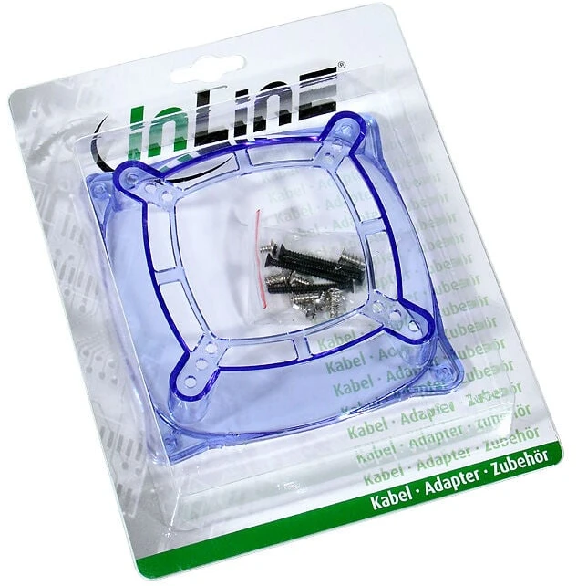 „InLine“ ventiliatoriaus adapteris nuo 120 mm iki 70/80/92 mm, skaidrus/mėlynas