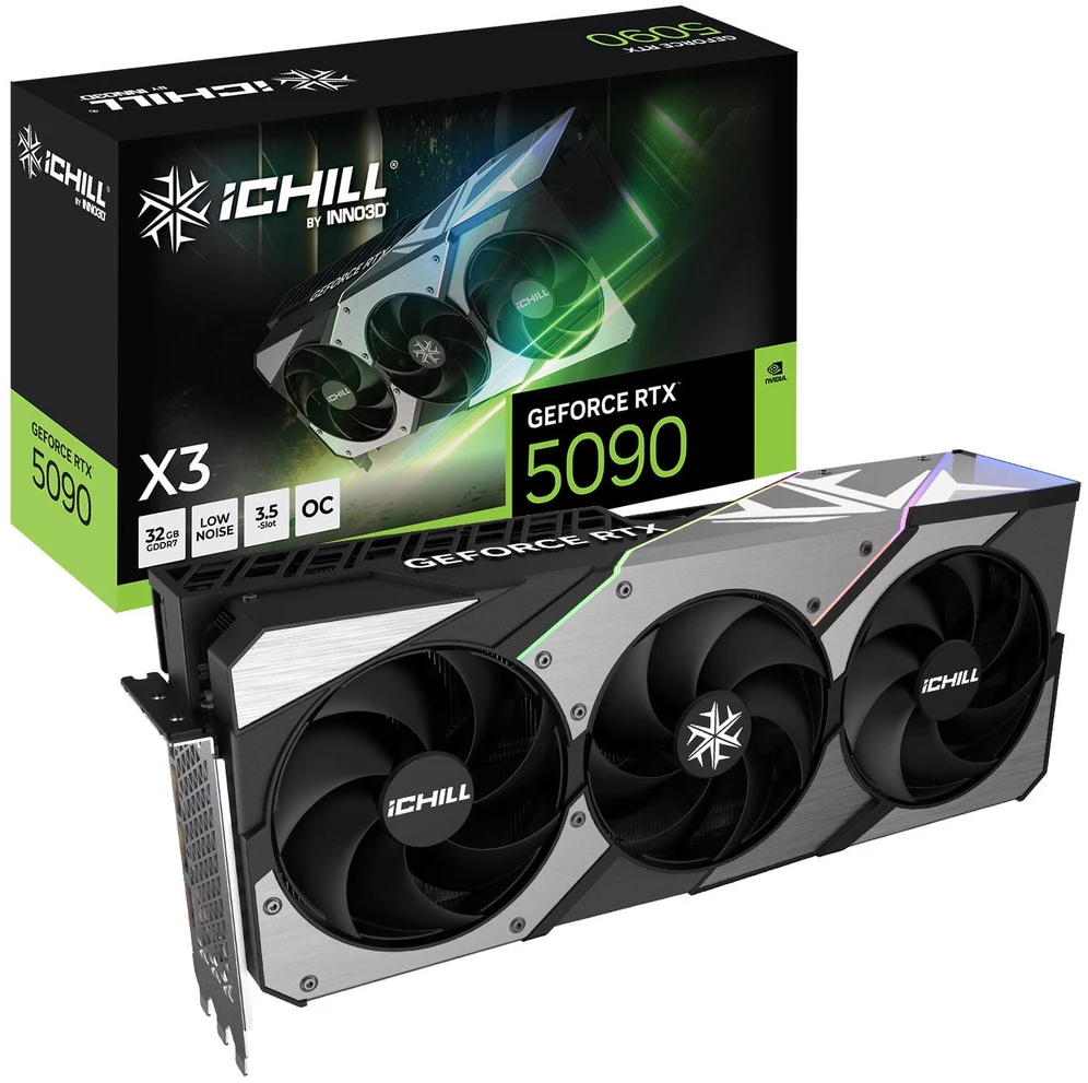 Vaizdo plokštė „Inno3D iChill GeForce RTX 5090 X3“ NVIDIA 32 GB GDDR7