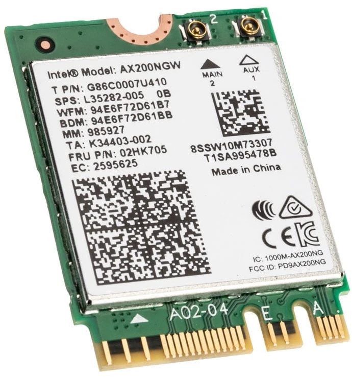 INTEL NIC WI-FI 6 AX200 2230 2x2 AX+BT No vPro